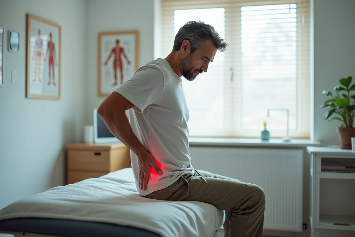 Homme d'âge moyen en consultation pour mal de dos