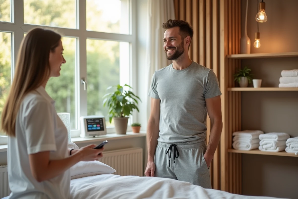 Homme discutant avec un thérapeute près d