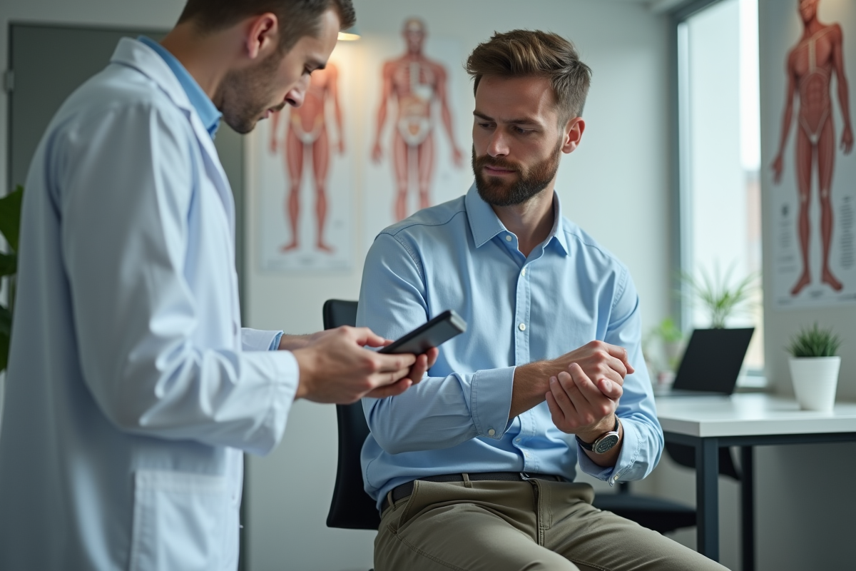 Jeune homme en consultation médicale dans un cabinet