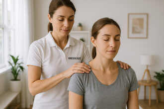 Photo hyperrealiste d'un kinesitherapeute en séance de bien-être
