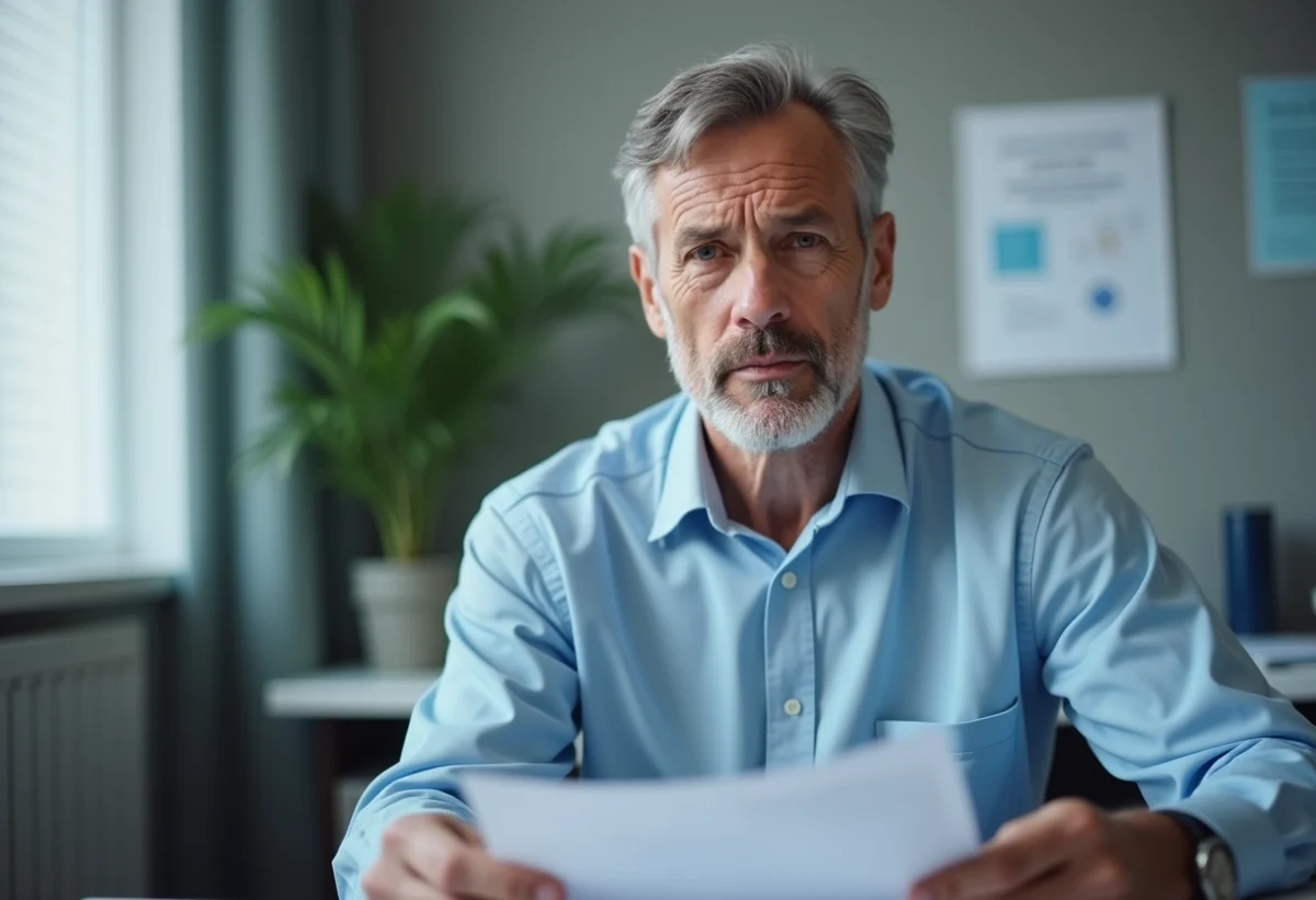 Patient homme en salle d'attente médicale