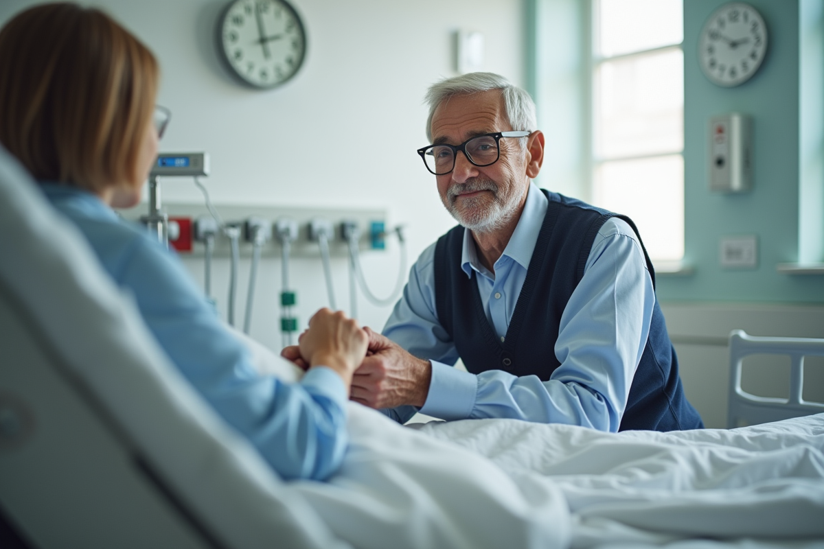 Personne âgée tenant la main d